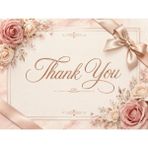 Çiçekli Thank You Kartı 100 Adet | Premium Paket Içi Teşekkür Kartı | 8x5 cm - Şeftali Pembesi