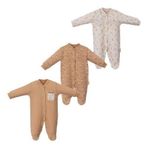 ÇİÇEKLİ ÜÇLÜ PATİKLİ TULUM SET Bej