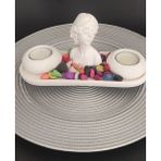 Çiçeklikızobje& Mum Set - Seçenek 1