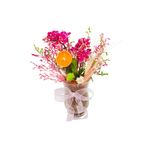 çiçekseli Bahar Dalı Mini Phalaenopsis Orkide & Cam Vazoda Zarif Ev Ofis Salon Bitkisi Hediye Canlı