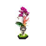 çiçekseli Helen Saksıda Tabak Detaylı Mini Orkide Phalaenopsis Tasarım Çiçek Dekoratif Çiçek Canlı Bitki