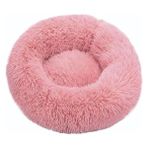 Cici Bears Süper Yumuşak Kedi Yatak Rahat Donut Yuvarlak Köpek Kulübesi Ultra Yumuşak Kaymaz Kış Sıcak Köpek Kulübesi Pet Kedi Yastık Yatak Kış Sıcak (Yurt Dışından) - Beyaz - Pembe