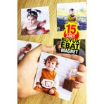 cici magnet www.cicimagnet.com 15 Adet 9x9 cm Büyük Ebat Kare Magnet Resimli Fotoğraflı Buzdolabı Magneti