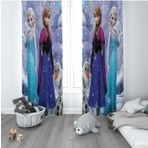 Cici Odam 1 Kanat Çocuk Odası Perdesi Fon Perde Frozen Elsa ve Anna
