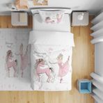 Cici Odam Çocuk Bebek Nevresim Takımı Unicornlu Balerin Kız