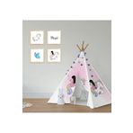 Cici Odam Çocuk Bebek Odası Oyun Çadırı Renkli Unicorn Elinde Kelebek Kız