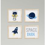 Cici Odam Çocuk Bebek Odası Tablo Astronot Uzay Roket
