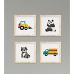 Cici Odam Çocuk Bebek Odası Tablo Panda İnşaat Arabaları