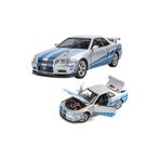 Cici Oyuncak Fast & Furious Brian O'Conner 2002 Nissan Skyline GT-R R34 1:24 Diecast Model Araba