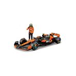 Cici Oyuncak McLaren MCL38 Miami Grand Prix 2024 Formula 1 Lando Norris #4 Figür ve Araba, 1:24 Ölçek, Çok Renkli