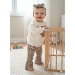 Ciciben Laura Baby Kız Bebek Çocuk Leopar Desenli Bandanalı Alt Üst Takım - 18 - 24 Ay - Bej