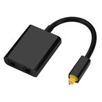 ciciglow Dijital optik ses kablosu, Dual Port Toslink dijital optik ses ayırıcı adaptörü, ses kablosu, 1'i 2 arada çıkış, CD çalar, DVD oynatıcı bağlamak için (siyah)