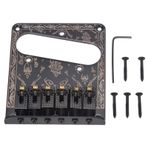 ciciglow Elektro Gitar Sabit Köprü, Siyah Oymalı Tasarım, Doğru Tel Aralığı, Vidalı Ve Altıgen Anahtarlı, TL Yedek Parça Aksesuarları Için (BLACK)