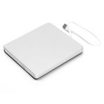 ciciglow Harici DVD Sürücü, USB 2.0 Taşınabilir CD/DVD Sürücü/Dizüstü Bilgisayar için DVD Oynatıcı CD-ROM Yazıcı XP/Wind10//7/Linux/OS X(Gümüş) ile uyumlu