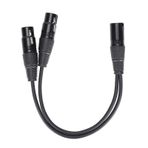 ciciglow Mikrofon Kablosu, 11,8 inç JD606 XLR Erkek - Çift XLR Dişi Kablo Y Tipi Ayırıcı Ses Mikrofon Kablosu, Mikrofonlar, Karıştırma Panoları, Hoparlör Sistemleri, Stüdyo