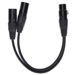 ciciglow Mikrofon Kablosu, 11,8 inç JD6069 XLR Dişi - Çift XLR Erkek Kablo Y Tipi Ayırıcı Ses Mikrofon Kablosu, Mikrofonlar, Karıştırma Panoları, Hoparlör Sistemleri, Stüdyo