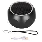 ciciglow Taşınabilir Bluetooth Hoparlör, Mini Kablosuz Hoparlör Alüminyum Alaşımlı Malzeme Sevimli Görünüm, Duş Bisikleti Araba Seyahat için İpi ile(siyah)