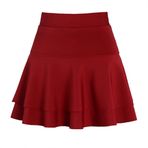 Cicilin Bayan Basic Rock Çok Katmanlı Etek Tutu İç Pantolonlu Pileli Etek Evaze Mini Etek Lastikli, Weinrot, M