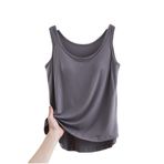 Cicilin Cami Top Tank Lacivert Yastıklı Kombinezonlar Kolsuz Kadın Üst