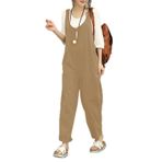 Cicilin Dungarees Haki Bol Kolsuz Kadın Günlük Tulum