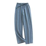 Cicilin Ekose Mavi Hafif Pamuklu Erkek Pijama Altı