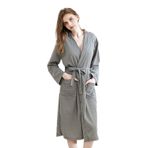 Cicilin Kadın erkek bornoz sabahlık Kimono elbiseler uzun kollu gecelik şal havlu banyo şal havlu bornoz spor salonu duş otel bornoz, Greya-kadınlar, Asian M(150-160cm）