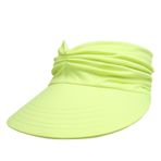 Cicilin Kadın güneş şapkası, plaj, açık hava, spor için, UV korumalı, geniş kenarlı, floresan sarı, One Size