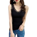 Cicilin Kadın temel kaşkorse termal iç çamaşırı kalın polar astarlı Cami Tank Top termal fanila taban katman yelek, siyah, L