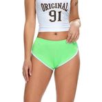 Cicilin Scrunch Booty Yeşil Şort Yüksek Belli Kadın Seksi Mini Şort