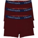 Cielo Venti Night Collection | 3'lü Organik Pamuk Erkek Boxer | Kraft Kutu - 638-Bordo - XL