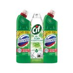 Cif Bahar Ferahlığı Granit Sıvı Yüzey Temizleyici 750 ml & Domestos Dağ Esintisi 2x810 ml Çamaşır Suyu