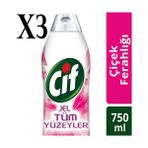 Cif Jel Tüm Yüzeyler Çiçek Ferahlığı 750 ml x 3 Adet