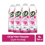 Cif Jel Tüm Yüzeyler İçin Çamaşır Suyu Katkılı Çiçek Ferahlığı 750 Mlx4 22536412