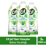 Cif Jel Yüzey Temizleyici Bahar Ferahlığı Çamaşır Suyu Katkılı 1500 ml 3 Adet Tüm Yüzeyler İçin