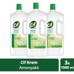 Cif Krem Yüzey Temizleyici Amonyaklı Yağ ve Kireç Sökücü Leke Çıkarıcı 1500 ml X3 - Beyaz