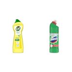 Cif Krem Yüzey Temizleyici Limon Kokulu Yağ ve Kireç Sökücü Leke Çıkarıcı 750 ML(1) Domestos Yoğun Kıvamlı Çamaşır Suyu Maksimum Hijyen Dağ Esintisi, 750 ml(5)