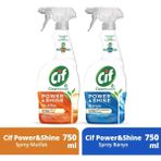 Cif Power Shine Banyo ve Mutfak Sprey Temizleyici 750ML 2 Adet Çam Kokusuyla Etkili Temizlik