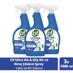 Cif Ultra Hız & Güç Kireç Sökücü Sprey 1000 ml X3 Leke ve Kir Çıkarıcı Beyaz Sıvı Detarjan