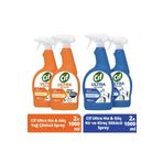 Cif Ultra Hız & Güç Yağ Çözücü Sprey 1000 ml Leke ve Kir Çıkarıcı x2 + Kireç Sökücü Sprey 1000 ml x2