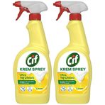 Cif Yüzey Temizleyici Sprey Krem 2x750 ml Limon Ultra Yağ Çözücü