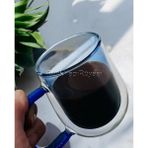 Çift Camlı Bardak, Çay Için Kupa, Kahve Için Kupa, Çift Cidarlı Kupa, 300 ml Kupa, Büyük Boy Kupa - Mavi