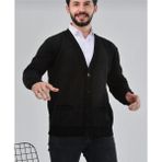 Çift Çelik Örgü Düğmeli Cepli Çeket - Lacivert - XL