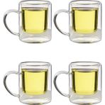 Çift Cidarlı Borosilikat Cam - Kahve - Bitki Çayı Kupası 200 Ml x 4 adet 1837