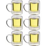 Çift Cidarlı Borosilikat Cam - Kahve - Bitki Çayı Kupası 200 ml x 6 adet -1837