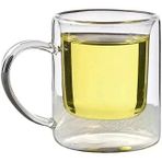 Çift Cidarlı Borosilikat Cam Kupa, 200 ml, Beyaz, Modern, Latte, Filtre Kahve, Bitki Çayı, 1 Adet - 2837