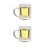 Çift Cidarlı Borosilikat Cam Nescafe,latte,filtre Kahve, Bitki Çayı Kupası 200 Ml 2 Adet-1837 Beyaz