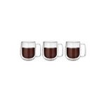Çift Cidarlı Borosilikat Cam Nescafe,latte,filtre Kahve,süt,bitki Çayı Kupası 300 Ml 3 Adet 2769