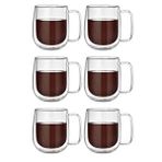 Çift Cidarlı Borosilikat Cam Nescafe,latte,filtre Kahve,süt,bitki Çayı Kupası 300 Ml 6 Adet 2769