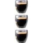 Çift Cidarlı Buzlu Kahve - Latte - Çay Bardağı Seti - Cam Kupa Seti 250 Ml x 3 Adet 2220
