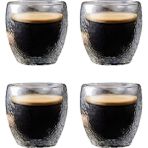 Çift Cidarlı Buzlu Kahve - Latte - Çay Bardağı Seti - Cam Kupa Seti 250 Ml x 4 Adet 2220